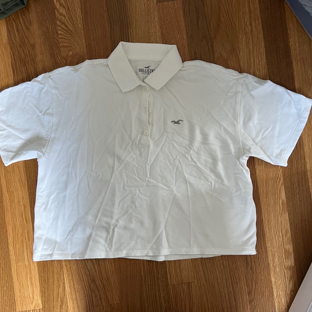 Cropped White Collared shirt